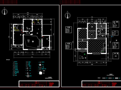  别墅平面布置CAD施工图 