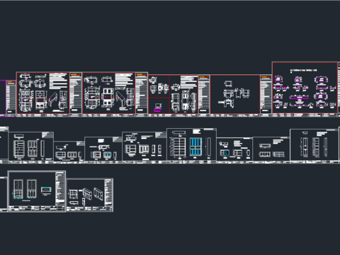  全屋定制阳台柜cad图库 