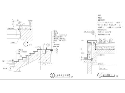  户外台阶截水沟 电缆沟节点CAD施工图 