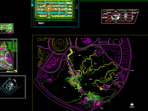  公园广场小区景观规划cad图库 