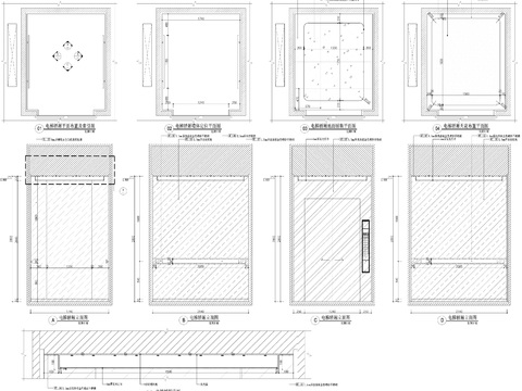  工装商业设计电梯轿厢施工图 