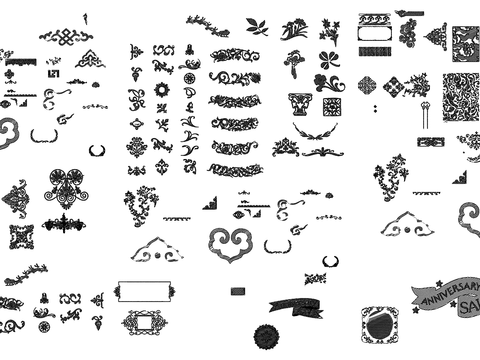  欧式雕花CAD图库 