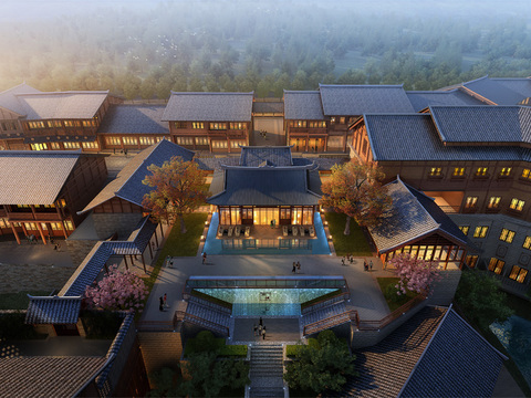  万达锦华温泉酒店cad施工图 