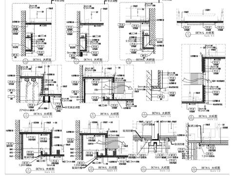  单间客房墙身cad大样图 