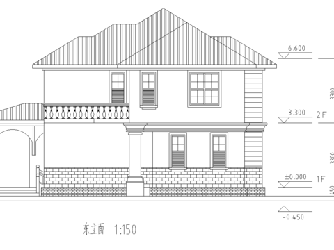  獨(dú)棟別墅cad圖紙 