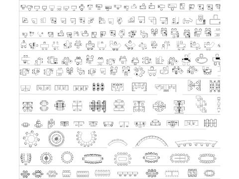  办公空间cad图库 