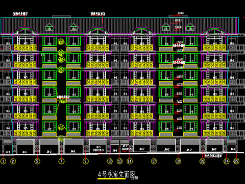  多层住宅建筑外观室内平面规划cad施工图 
