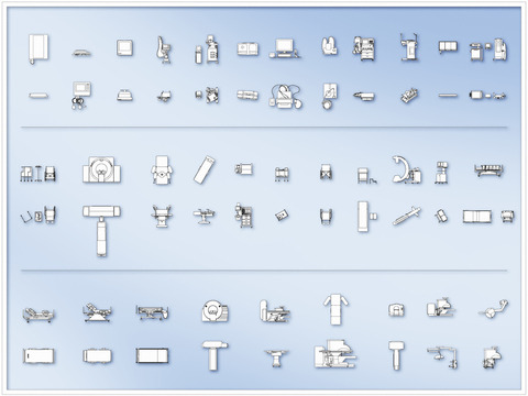 医疗设施器材设备cad图库 