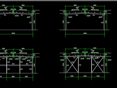  仓库车间钢结构cad施工图 