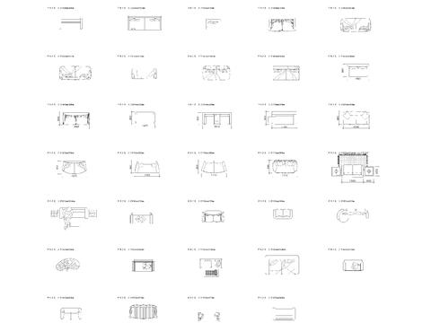  CAD沙发 单体二座沙发平面cad图库 