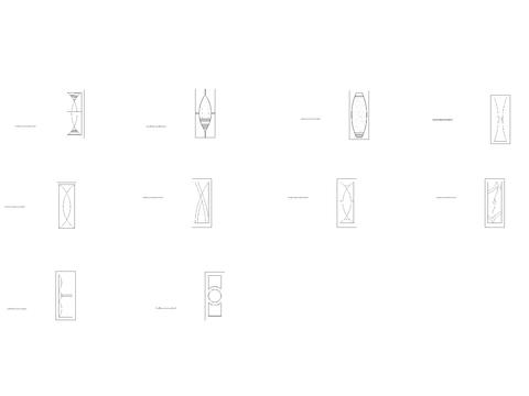  现代弧度纹理隔断 屏风cad图库 