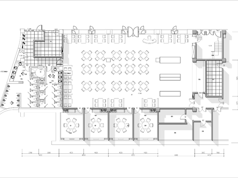  600㎡西餐厅cad平面图 