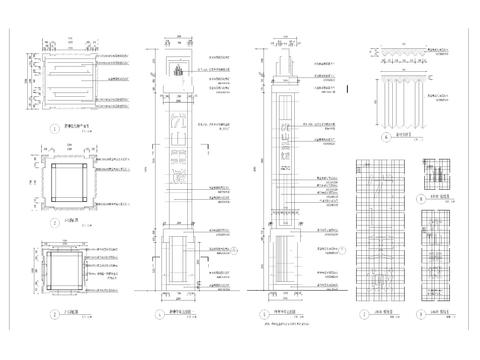  精神堡垒立面剖面图cad大样图 