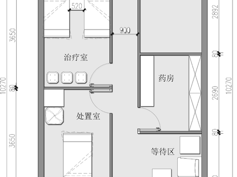  診所cad施工圖 