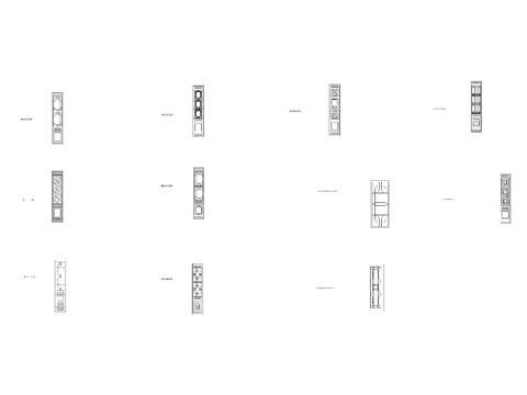 中式古典镂空纹理隔断 屏风cad图库 