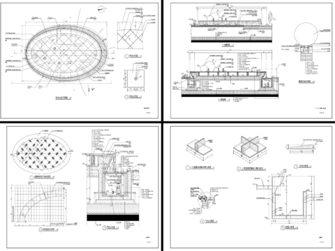  8组现代新中式镜面水景cad大样图 