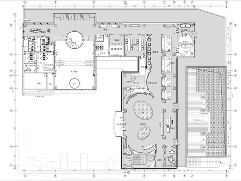  售楼部接待大厅cad平面图 