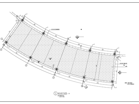  现代玻璃顶廊架cad平面图 