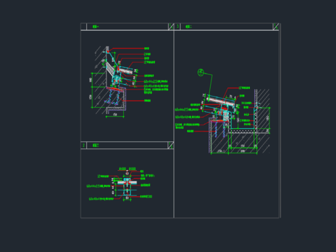  玻璃屋顶节点大样图 