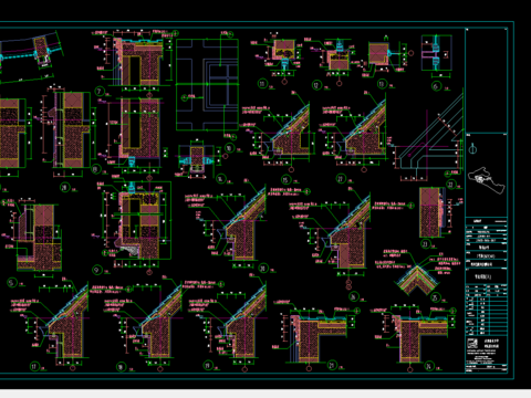 某别墅区石材装饰cad大样图 