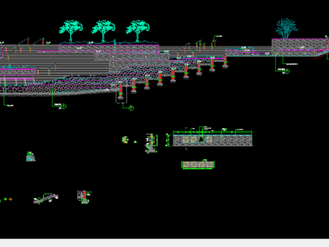  扶手景墙CAD施工图 