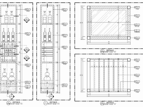  装饰柜 酒柜 储物柜cad大样图 