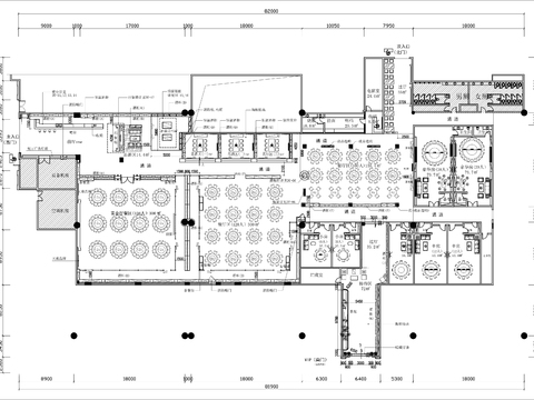 2000㎡大酒楼cad平面图 