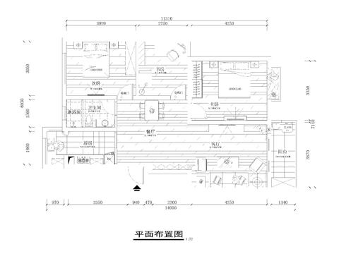  現(xiàn)代家裝 大平層樣板間cad施工圖 