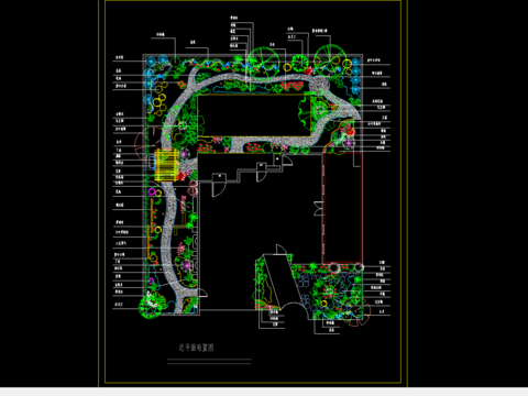  别墅花园景观cad平面图 