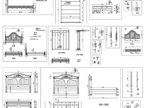  床设计素材cad图库 