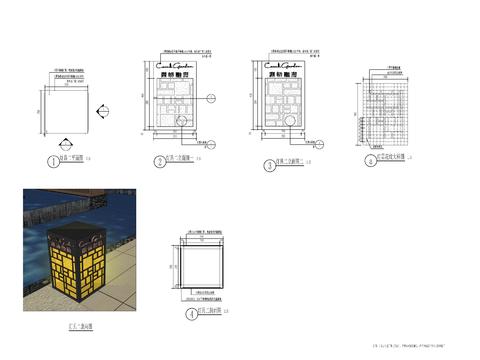 新中式景观灯节点大样图 
