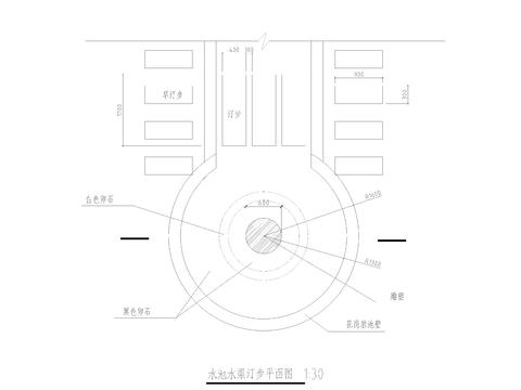  水池水渠汀步节点大样 