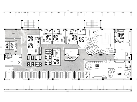  500㎡茶楼棋牌室cad平面图 