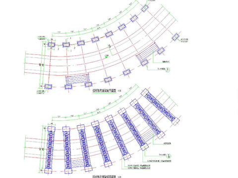 弧形铁艺廊架CAD节点大样 