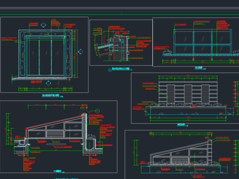  双叠水采光井CAD大样图 