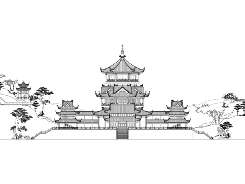  土家擺手堂cad施工圖 