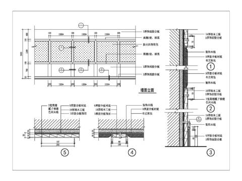  织物软包造型墙装修详图 