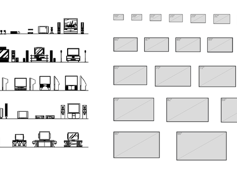  各种电视cad图库 