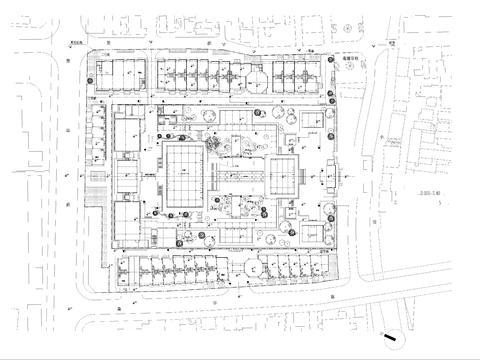 寺廟建筑規(guī)劃cad平面圖 