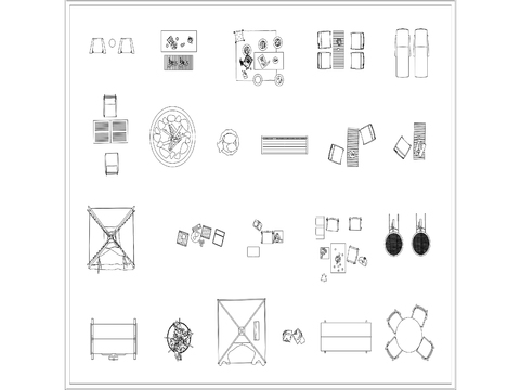  1网红露营设施帐篷桌椅cad图库 