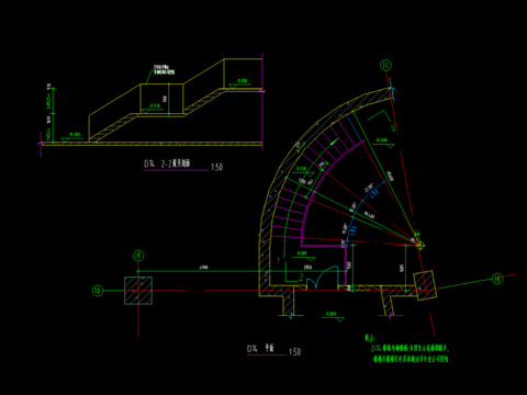  弧形钢梯CAD施工图 