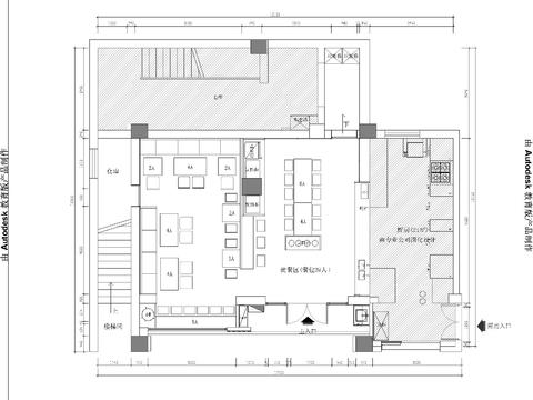  面馆餐饮空间CAD平面图+效果图 