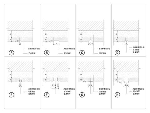  饰面板接合缝cad大样图 