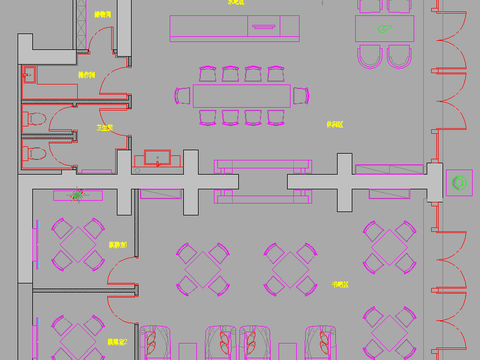 深圳博海名苑会所装修CAD施工图 