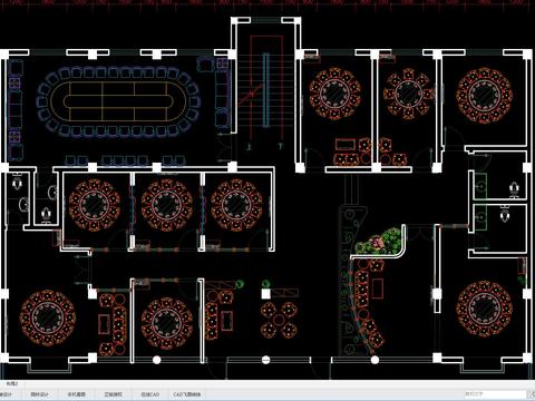  餐饮空间包厢层cad大样图 