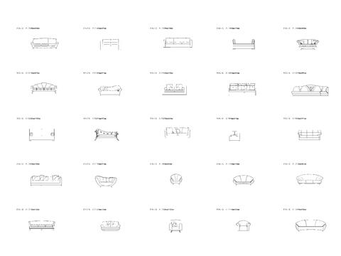  单体沙发cad图库 