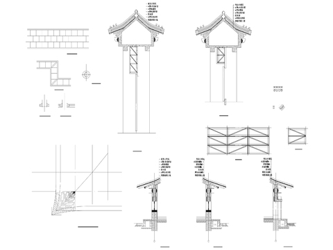  常用檐口外墻cad立面圖 