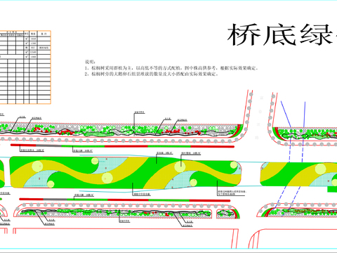  桥下绿化cad图纸 