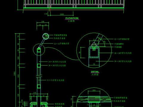  楼梯栏杆CAD节点大样 