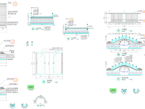  单拱石桥节点大样 